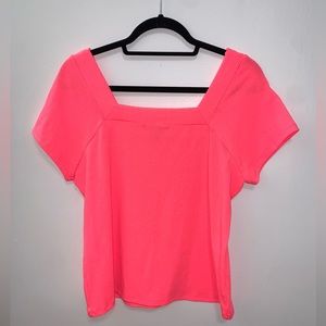 Good Luck Gem High Light Pink Square Neck Top Size XL